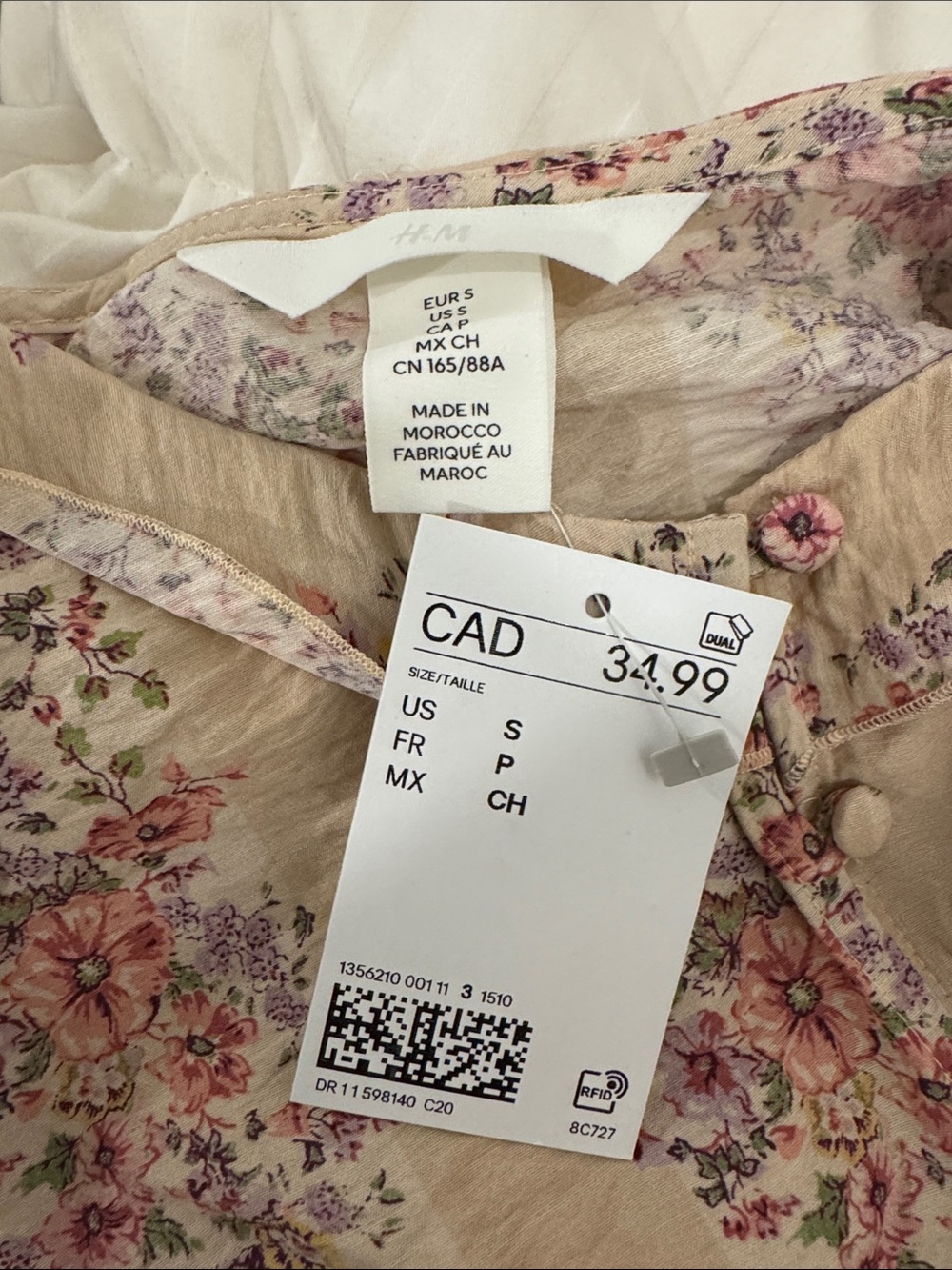 H&M Pink Floral Ruffle Crop Top - Picture 5 of 5